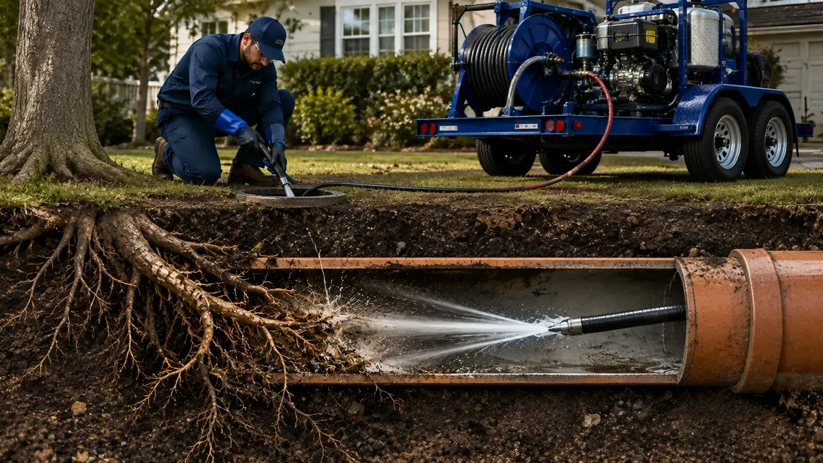 Tree Root Removal with Hydro Jetting in Biola